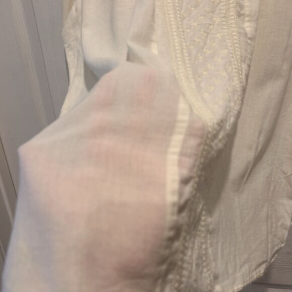 Ruff Hewn Women's Ivory White Cream Embroidered Top Large Cottagecore - Picture 6 of 9